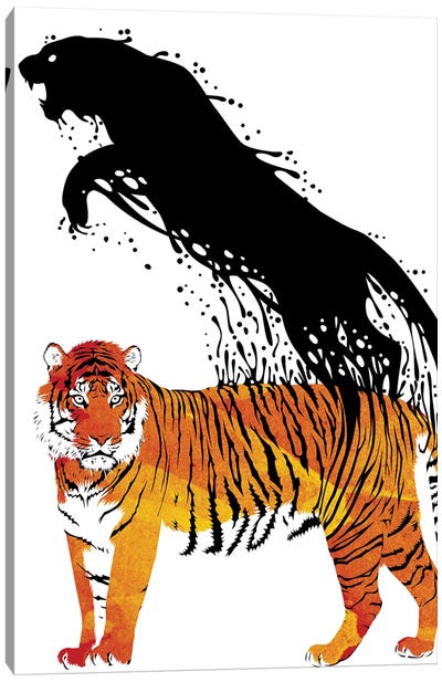 Ink Tiger Canvas Art Print - Alberto Perez