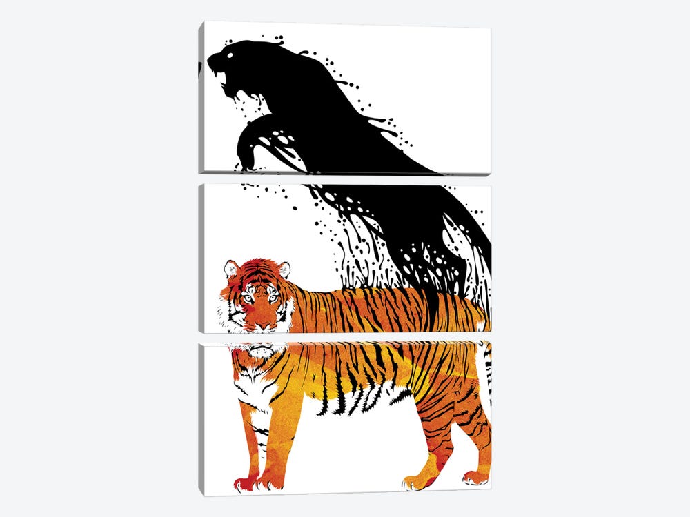 Ink Tiger by Alberto Perez 3-piece Canvas Artwork