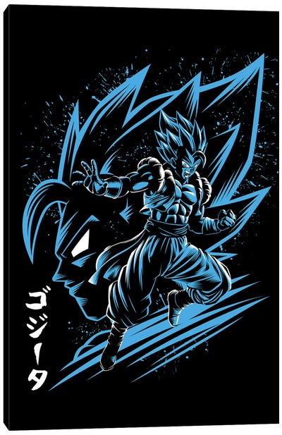 Inking Blue Fusion Canvas Art Print - Dragon Ball Z