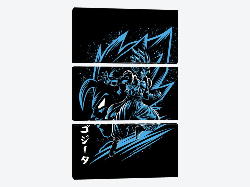 Inking Blue Fusion by Alberto Perez 3-piece Canvas Wall Art