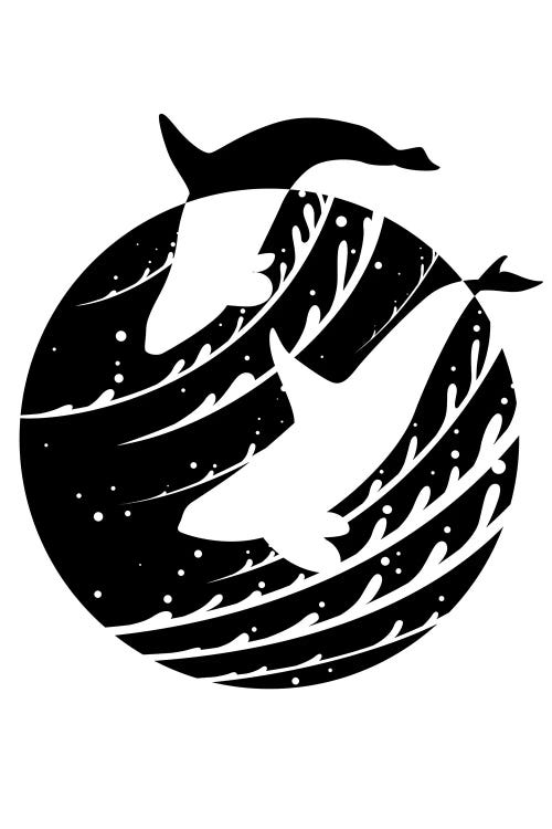 Minimalist Circle Killer Whale