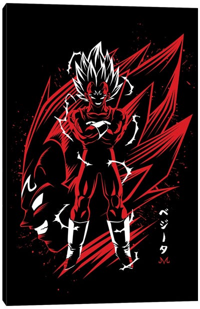 Majin Red Inking Canvas Art Print - Dragon Ball Z
