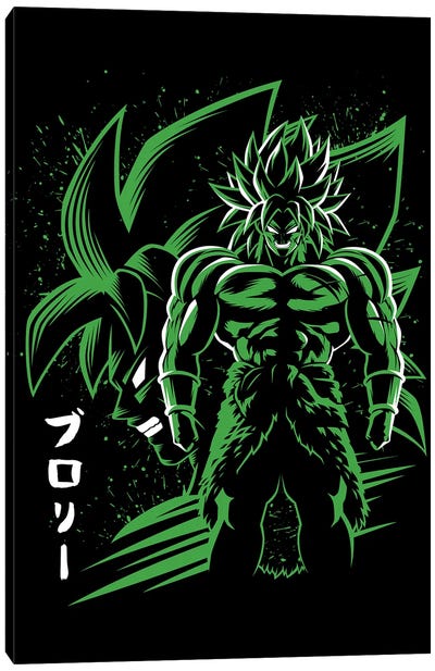 Green Inking Legendary Canvas Art Print - Dragon Ball Z