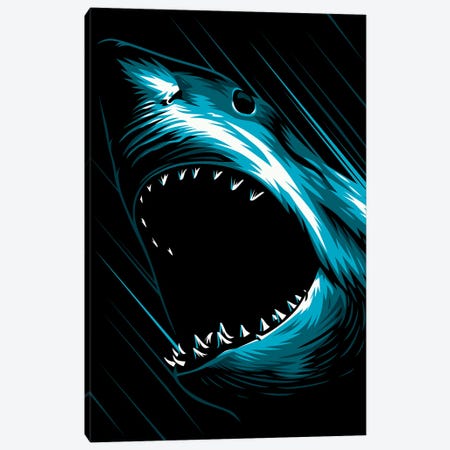 Shark Attack Canvas Print #APZ513} by Alberto Perez Canvas Print