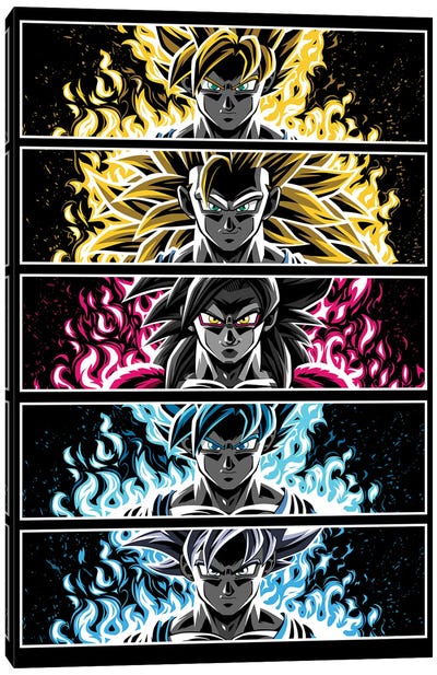 Super Levels Canvas Art Print - Goku