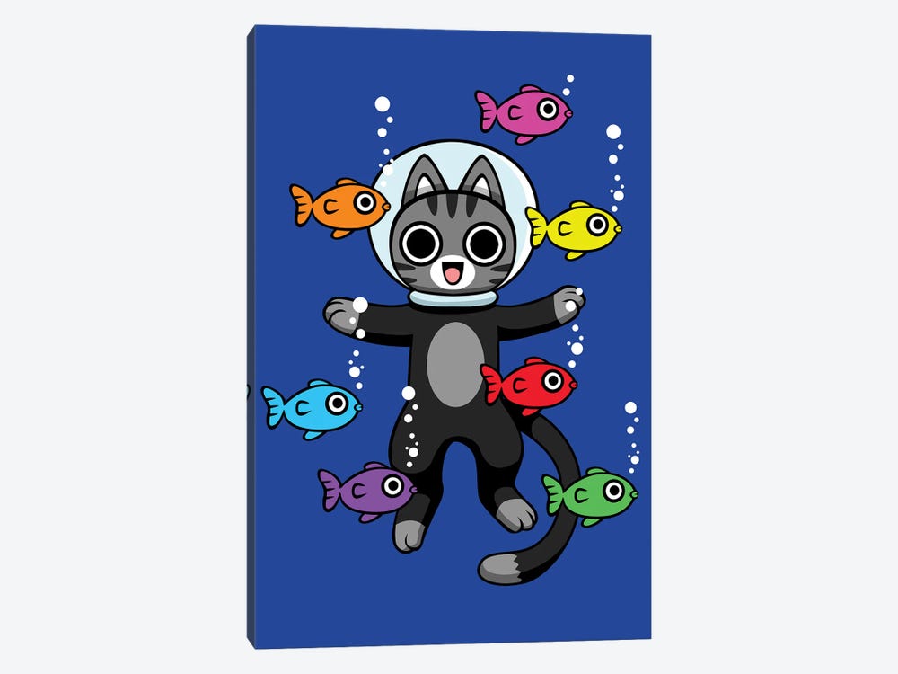 Cat Diving by Alberto Perez 1-piece Canvas Wall Art