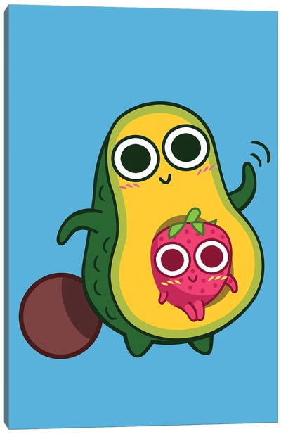 Avocado And Strawberry Canvas Art Print - Berry Art