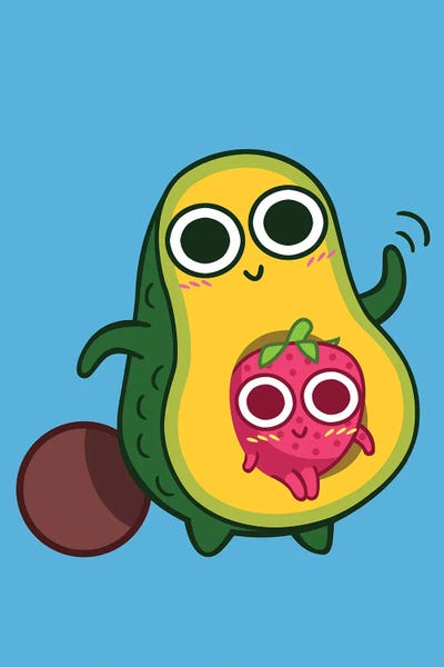 Alberto Perez: Avocado And Strawberry by Alberto Perez