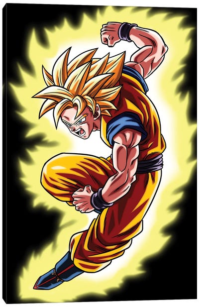 Warrior Defense Canvas Art Print - Goku