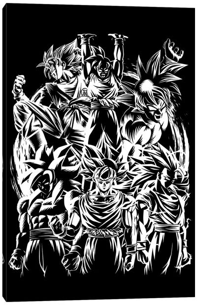White Legendary Warrior Canvas Art Print - Dragon Ball Z