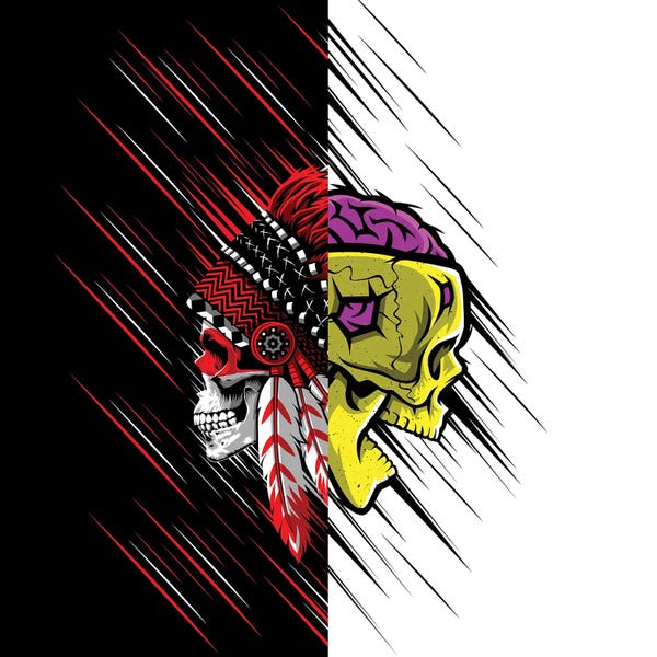 Alberto Perez: Double Image Of Skulls by Alberto Perez