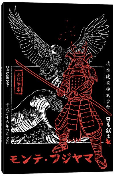 Samurai Eagle Attack Canvas Art Print - Samurai Art