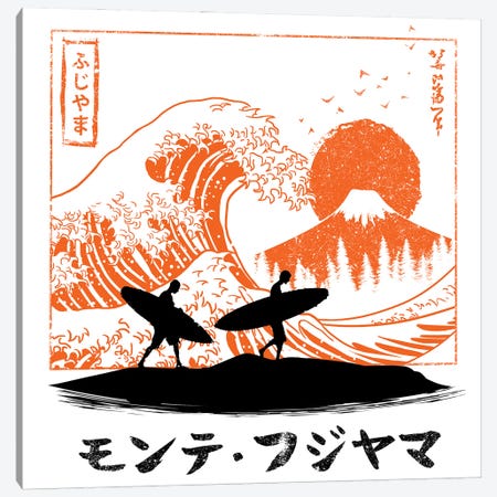 Surfing The Wave In Japan Canvas Print #APZ543} by Alberto Perez Canvas Artwork
