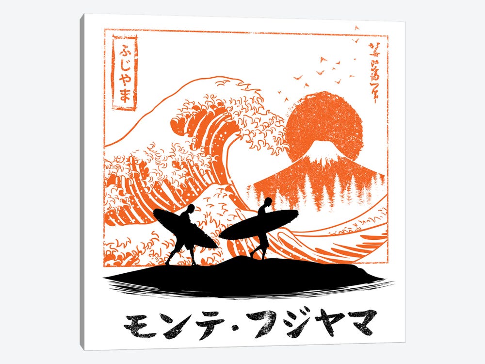 Surfing The Wave In Japan by Alberto Perez 1-piece Canvas Art