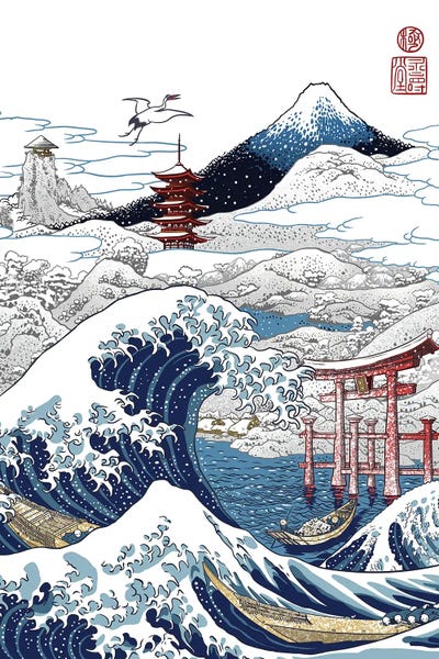 Re-Imagined Masters: Snowy Winter In Japan by Alberto Perez