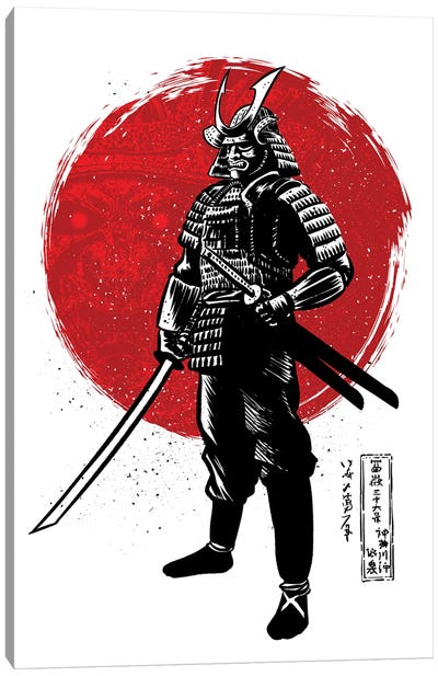 Samurai With Two Katanas Canvas Art Print - Samurai Art