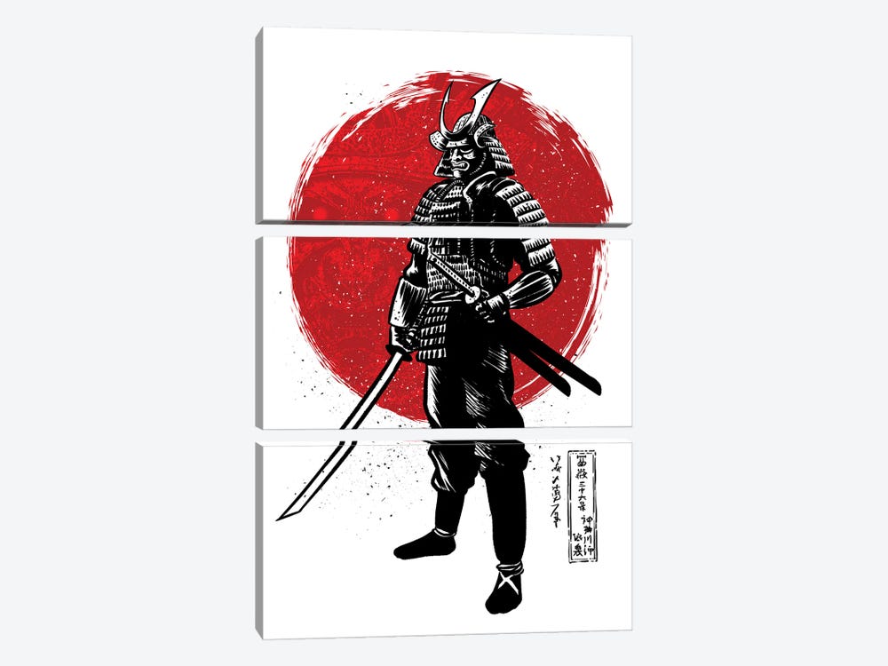 Samurai With Two Katanas by Alberto Perez 3-piece Canvas Art