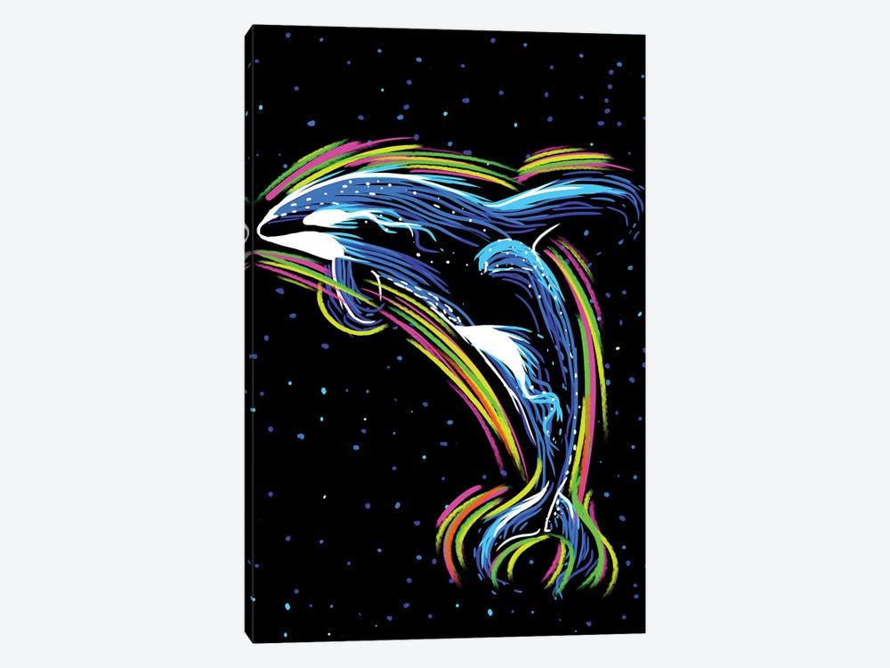 Orca Lineas De Neon by Alberto Perez 1-piece Canvas Art Print