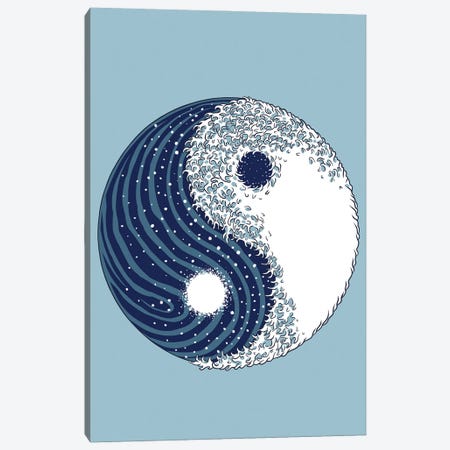 Yin Yang Great Wave Canvas Print #APZ549} by Alberto Perez Canvas Art