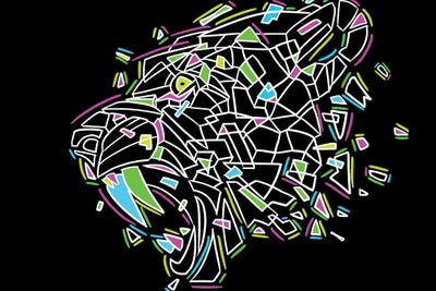 Neon Teeth by Alberto Perez framed canvas print