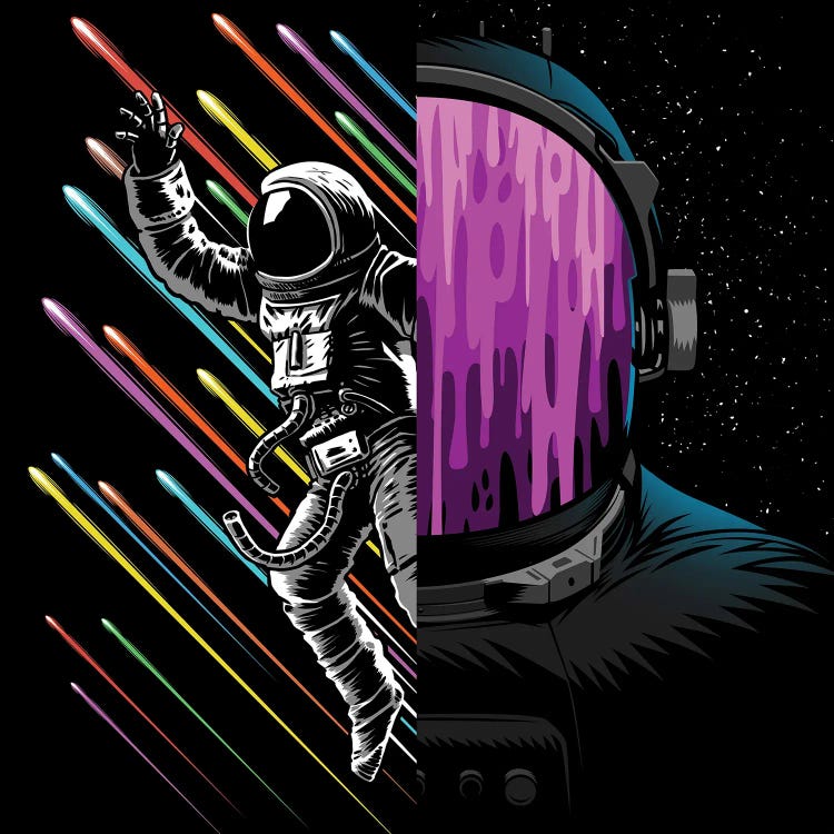 Double Galactic Image Astronauts by Alberto Perez wall art