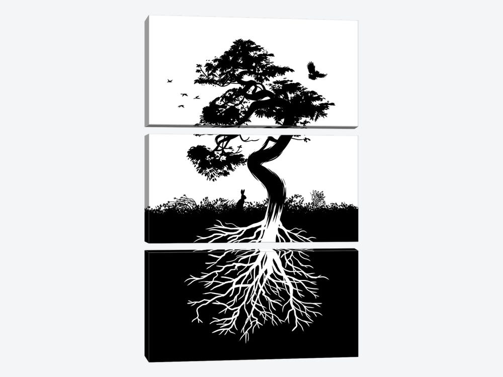 Nature Tree With Roots by Alberto Perez 3-piece Canvas Art Print