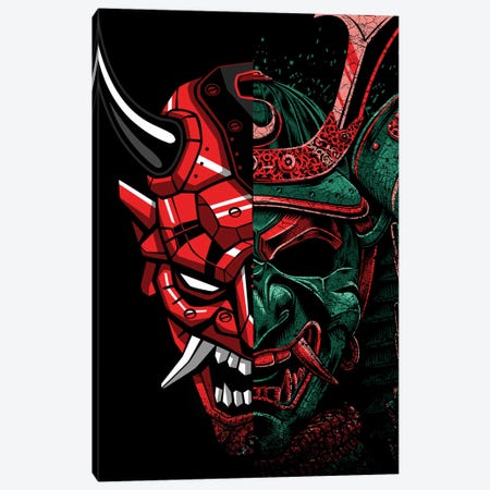 Double Samurai Mask Canvas Print #APZ555} by Alberto Perez Canvas Art