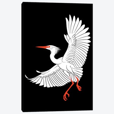 Graceful Crane Flying Canvas Print #APZ565} by Alberto Perez Canvas Art Print