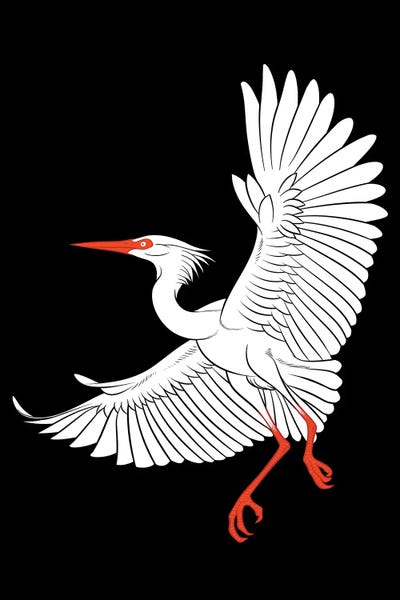 Alberto Perez: Graceful Crane Flying by Alberto Perez