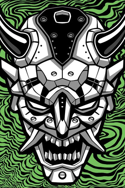 Samurai Demon Mask by Alberto Perez art print