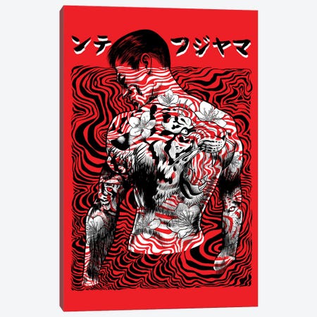 Japanese With Tattooed Back With Tiger Canvas Print #APZ569} by Alberto Perez Canvas Artwork