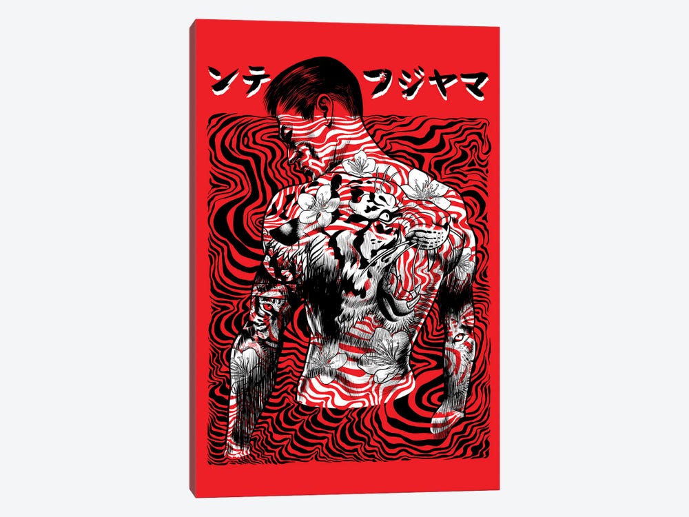 Japanese With Tattooed Back With Tiger by Alberto Perez 1-piece Canvas Artwork