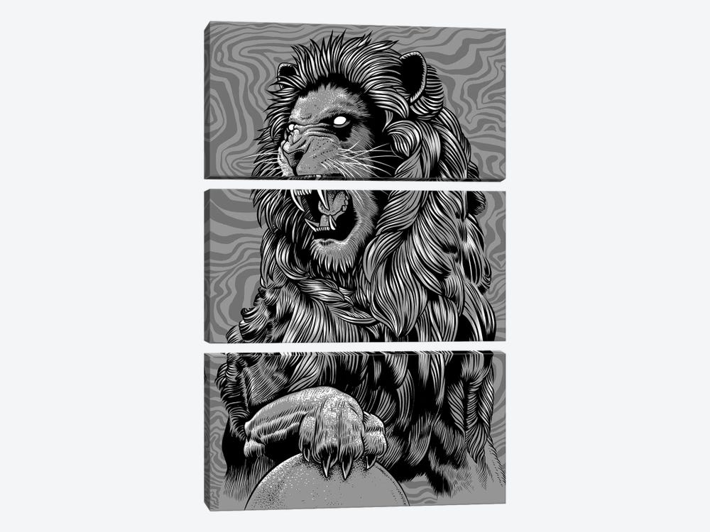 The Claws Of The Lion by Alberto Perez 3-piece Canvas Wall Art