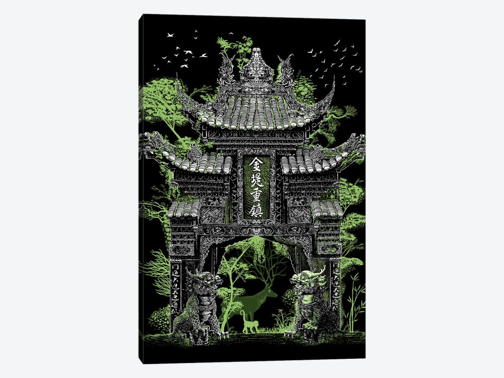 Chinese Temple Gate by Alberto Perez 1-piece Canvas Print