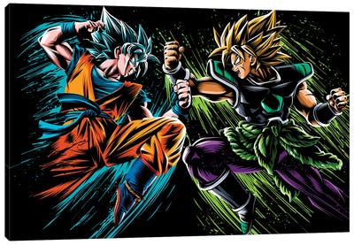 Fight Legendary Canvas Art Print - Dragon Ball Z