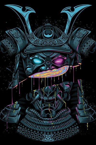 Glitch Effect: Samurai Mask Liquid Cut by Alberto Perez