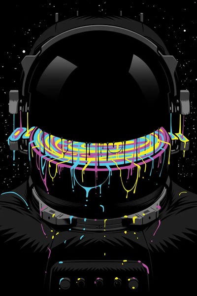 Astronaut With Colorful Paint by Alberto Perez art print
