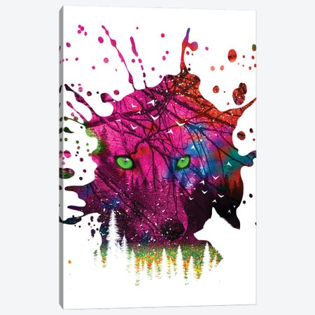 Colorful Splash Fox Canvas Print #APZ586} by Alberto Perez Canvas Art Print
