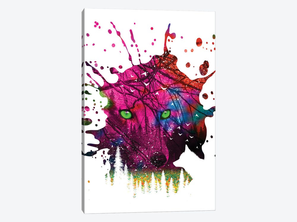 Colorful Splash Fox by Alberto Perez 1-piece Canvas Art Print