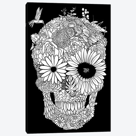 White Flower Skull Canvas Print #APZ589} by Alberto Perez Canvas Wall Art