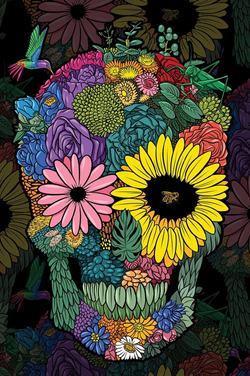 Flower Skull by Alberto Perez wall art