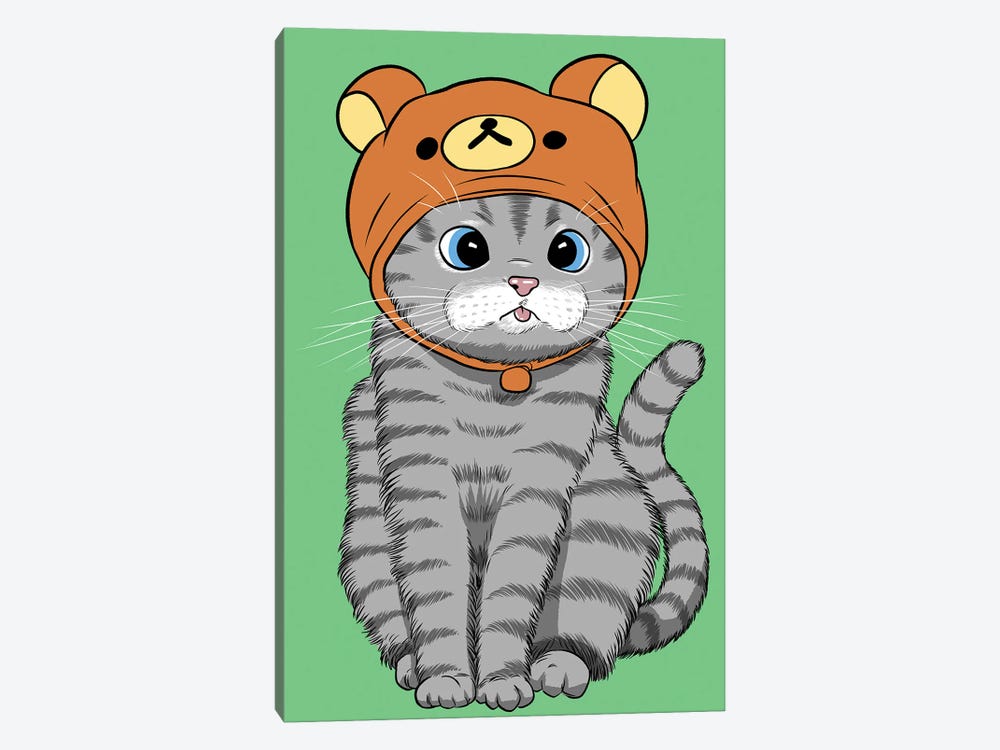 Kitten With Teddy Hat by Alberto Perez 1-piece Canvas Wall Art