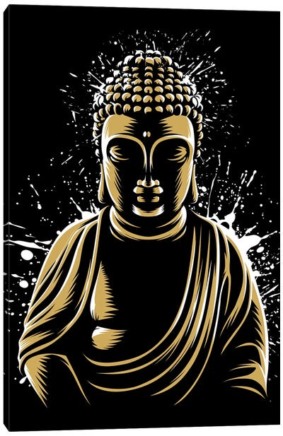 Golden Buddha Canvas Art Print - Buddhism Art