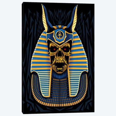 Golden Skull Egyptian Pharaoh Canvas Print #APZ596} by Alberto Perez Canvas Artwork