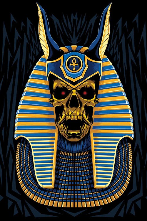 Golden Skull Egyptian Pharaoh by Alberto Perez wall art