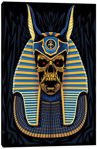 Golden Skull Egyptian Pharaoh Canvas Art Print - Egypt Art