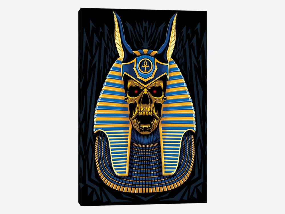 Golden Skull Egyptian Pharaoh by Alberto Perez 1-piece Canvas Artwork