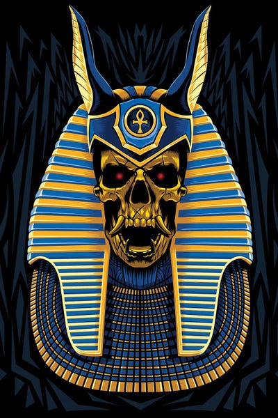Alberto Perez: Golden Skull Egyptian Pharaoh by Alberto Perez