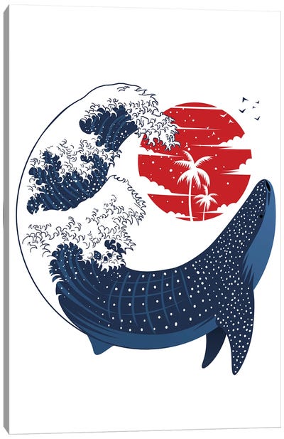 Great Japanese Wave Whale Shark Canvas Art Print - Shark Art