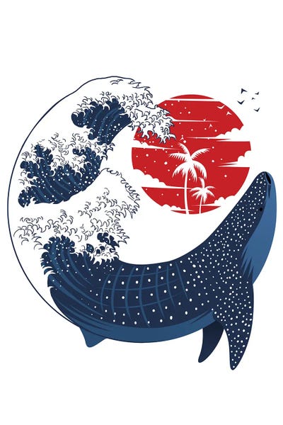 Alberto Perez: Great Japanese Wave Whale Shark by Alberto Perez